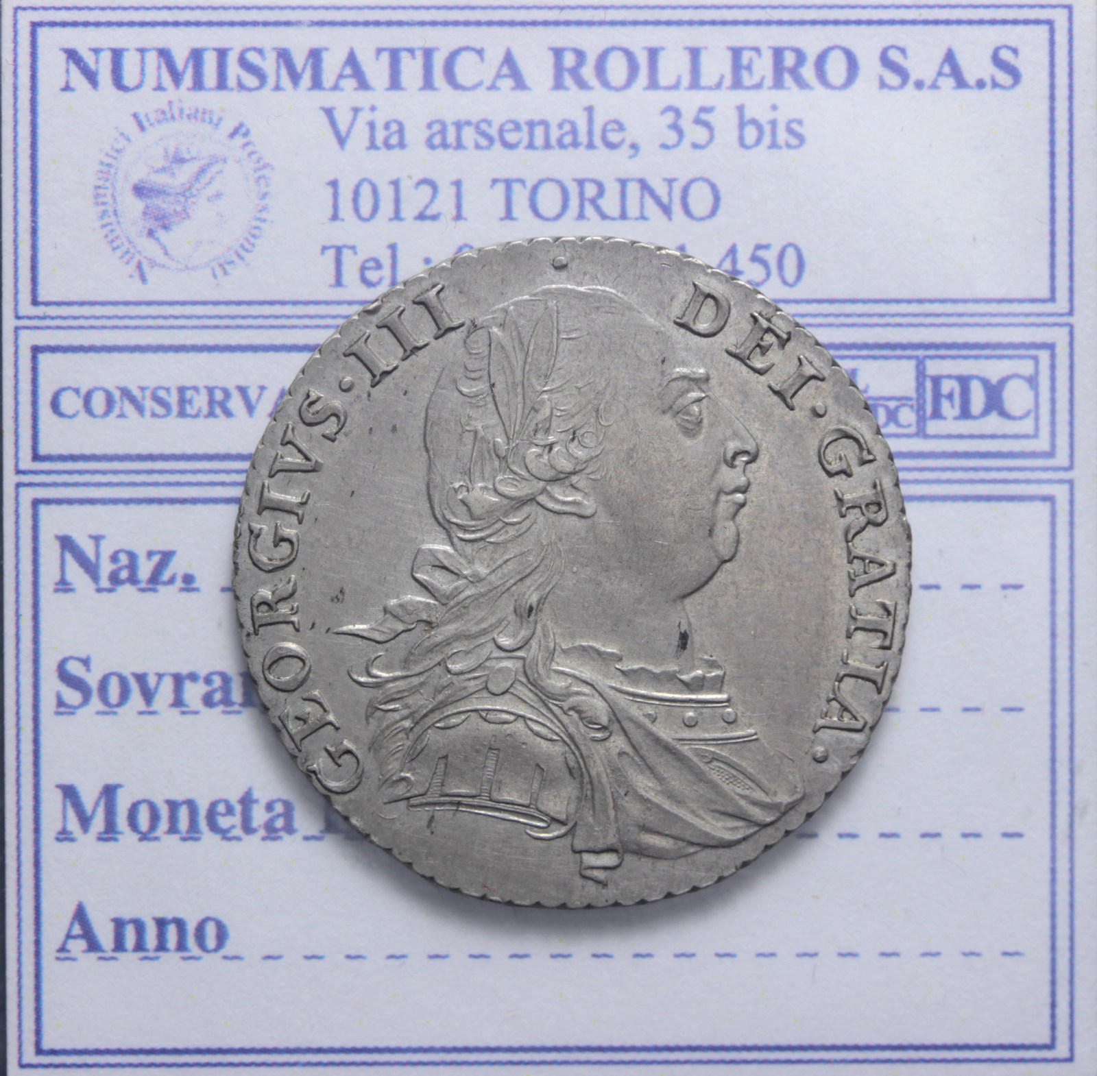 INGHILTERRA GIORGIO III 1760-1820 SHILLING 1787 SPL/FDC