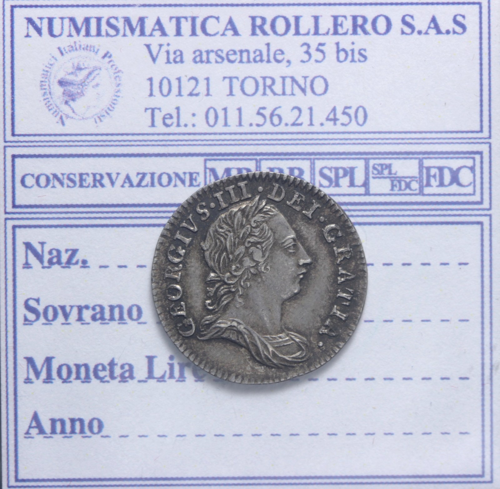 INGHILTERRA GIORGIO III 1760-1820 3 PENCE 1762 SPL+