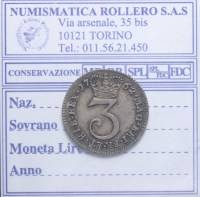 INGHILTERRA GIORGIO III 1760-1820 3 PENCE 1762 SPL+