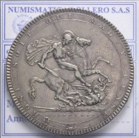 INGHILTERRA GIORGIO III 1760-1820 CROWN CORONA 1818 LVIII BEL BB+