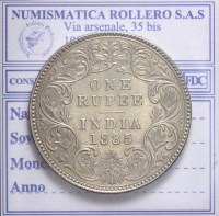 INDIA BRITANNICA REGINA VITTORIA RUPIA 1885 SPL+