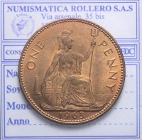 INGHILTERRA ELISABETTA II 1952-2022 PENNY 1963 FDC
