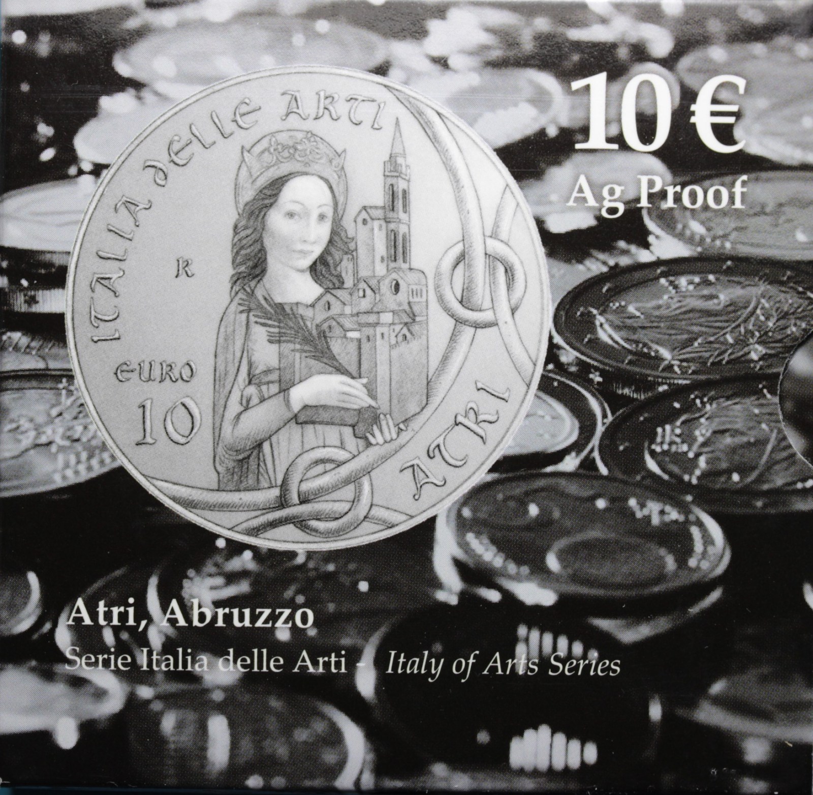ITALIA 10 EURO COMMEMORATIVO 2014 ATRI ABRUZZO PROOF SCATOLA E GARANZIA