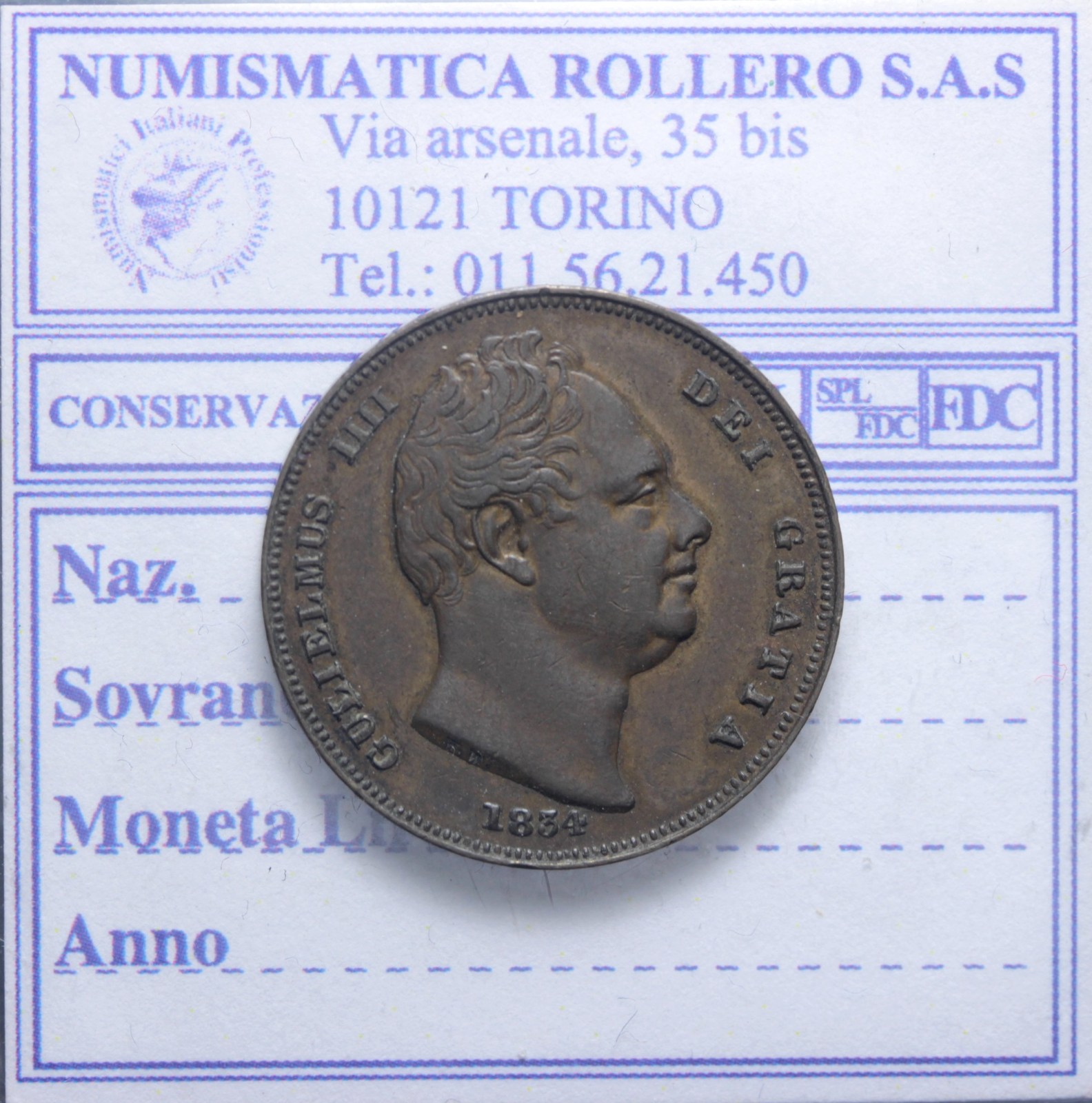INGHILTERRA GUGLIELMO IV 1830-1837 FARTHING 1834 BB/SPL 