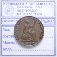 INGHILTERRA REGINA VITTORIA 1837-1901 FARTHING 1854 BB+ 