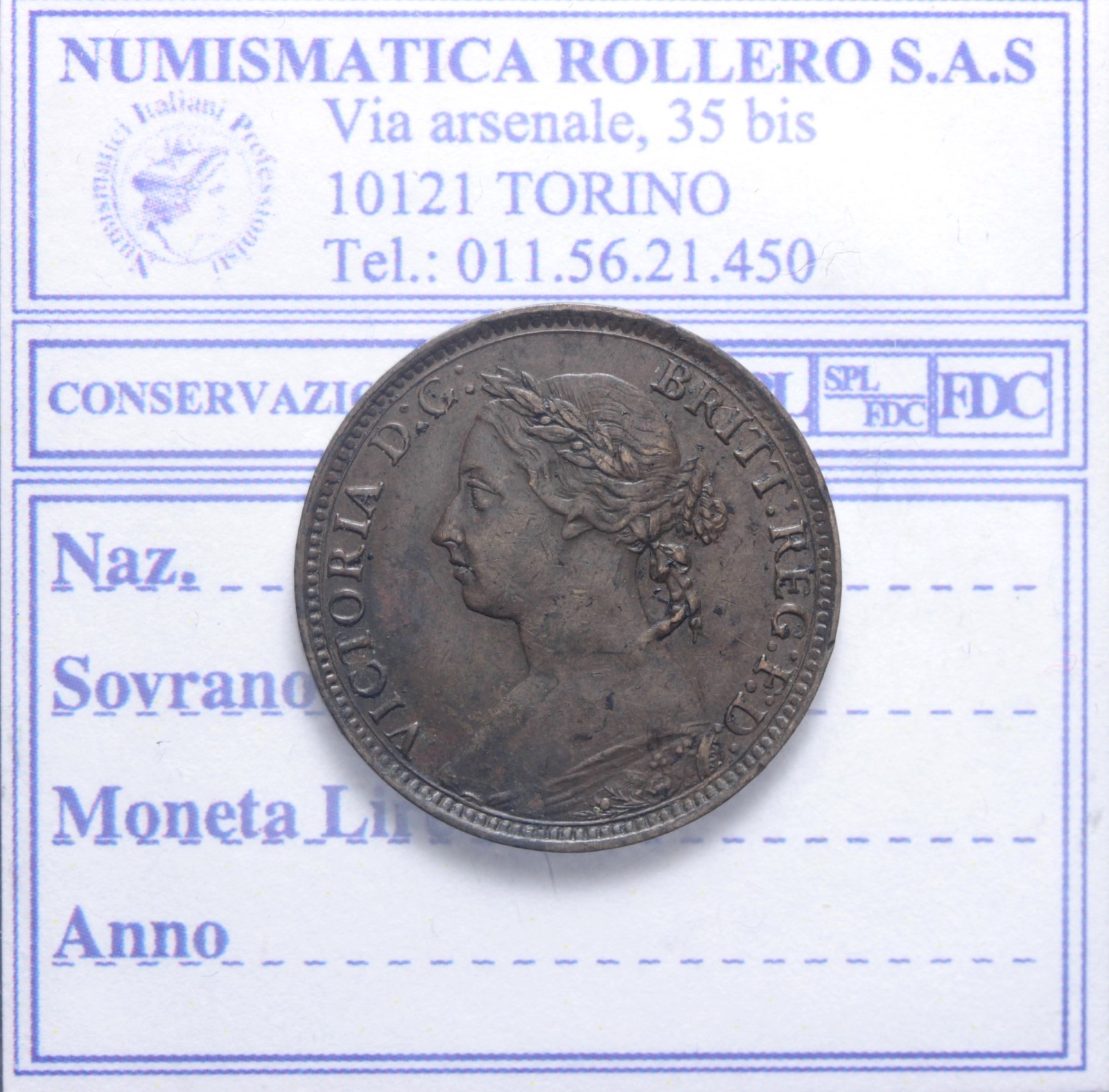 INGHILTERRA REGINA VITTORIA FARTHING 1893 BB+