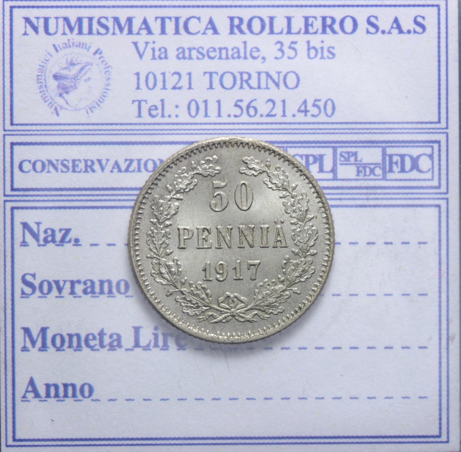 FINLANDIA GOVERNO KERENSKIJ (GOV. PROVVISORIO) 50 PENNIA 1917 FDC