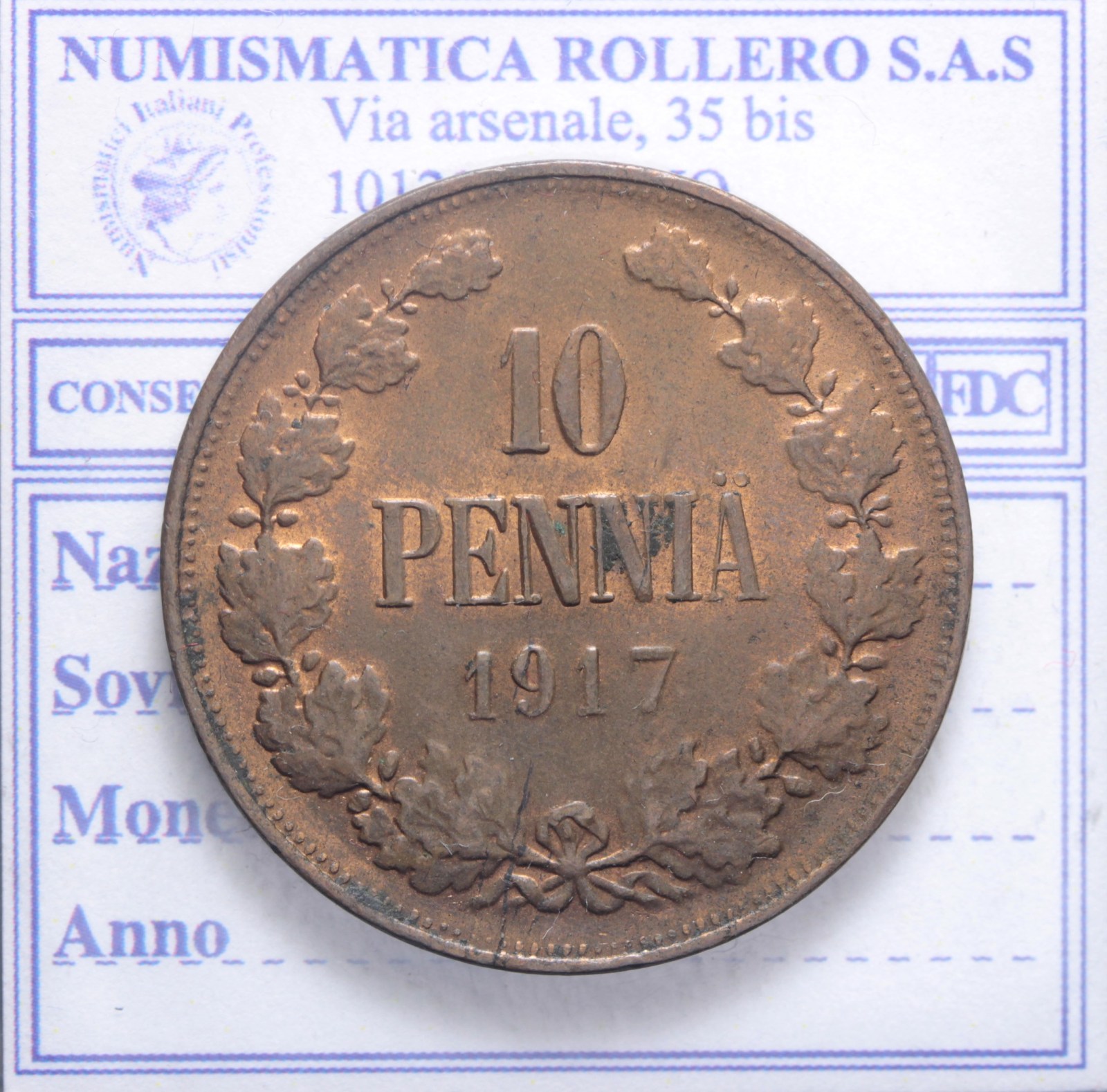 FINLANDIA GOVERNO KERENSKIJ (GOV. PROVVISORIO) 10 PENNIA 1917 SPL/FDC