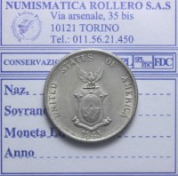 FILIPPINE AMMINISTRAZIONE AMERICANA 20 CENTAVOS 1945 DENVER SPL