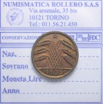GERMANIA REP.DI WEIMAR 1919-1933 5 REICHSPFENNIG 1935 BERLINO SPL