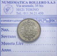 GERMANIA GUGLIELMO I 1871-1888 20 PFENNIG 1875 FRANCOFORTE FDC