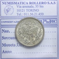 GERMANIA GUGLIELMO II 1888-1918 MEZZO MARCO 1915 BERLINO FDC