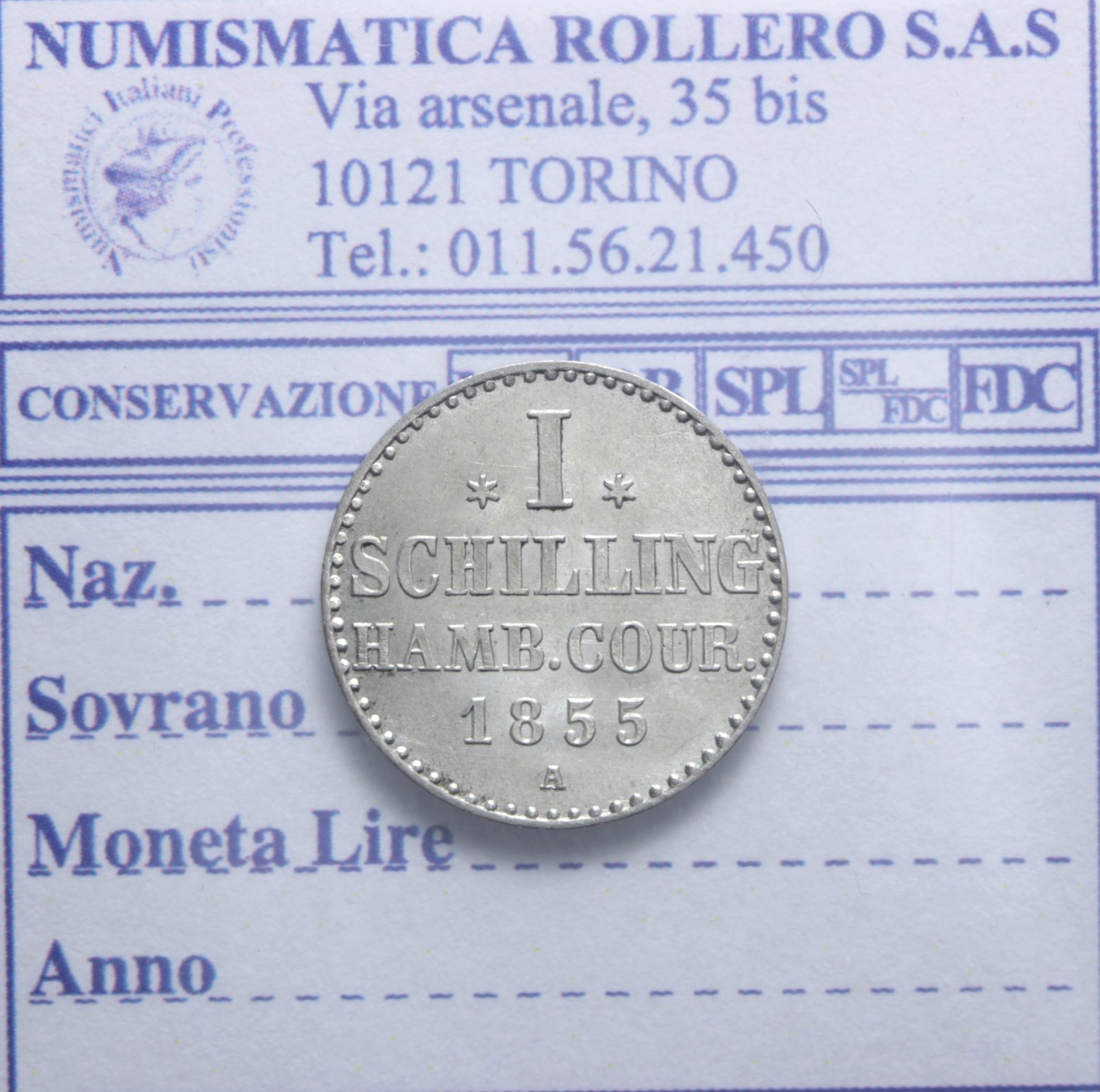 GERMANIA AMBURGO 1 SCHILLING 1855 BERLINO FDC