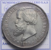 BRASILE PEDRO II 1831-1889 2000 REIS 1889 Q.SPL