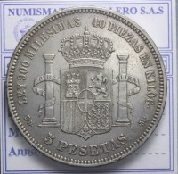 SPAGNA AMEDEO I 1871-1873 5 PESETAS 1871 (71) MADRID BB+