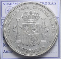 SPAGNA AMEDEO I 1871-1873 5 PESETAS 1871 (74) MADRID BB