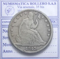 USA MEZZO DOLLARO LIBERTY SEATED 1843 MB+