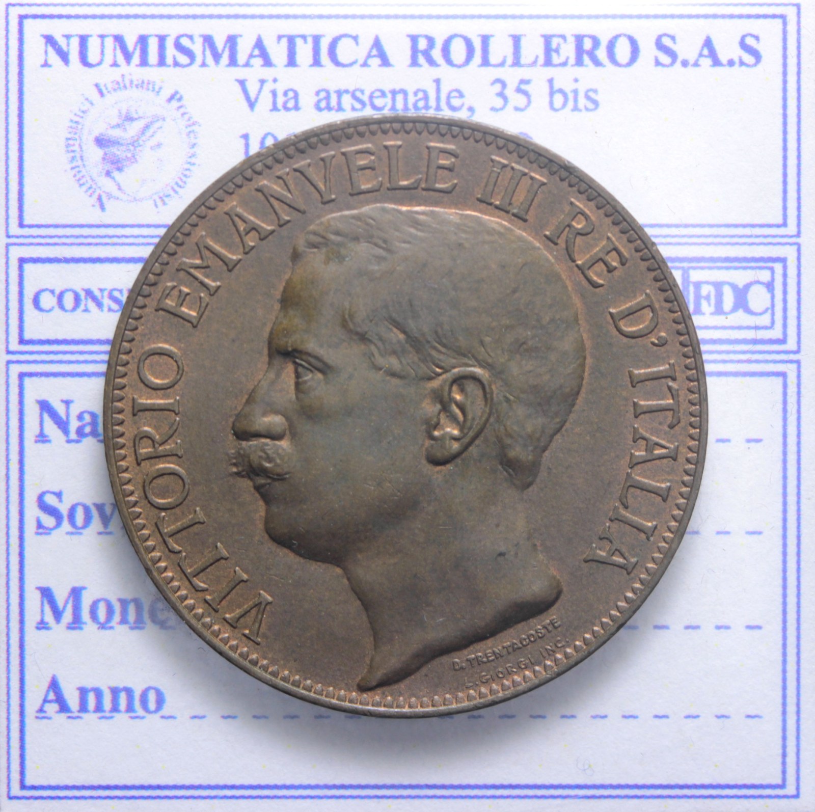 VITTORIO EMANUELE III 10 CENTESIMI 1911 ROMA CINQUANTENARIO Q.FDC LT1