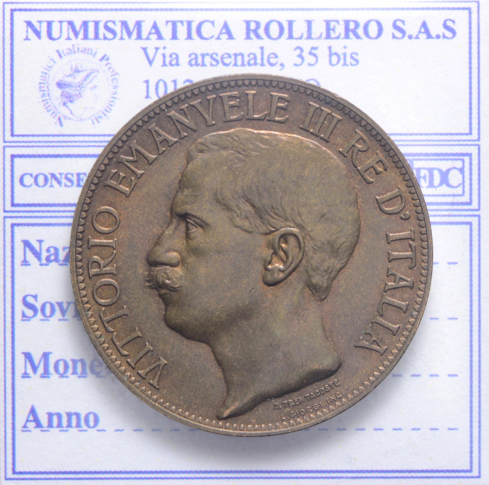 VITTORIO EMANUELE III 10 CENTESIMI 1911 ROMA CINQUANTENARIO Q.FDC LT2
