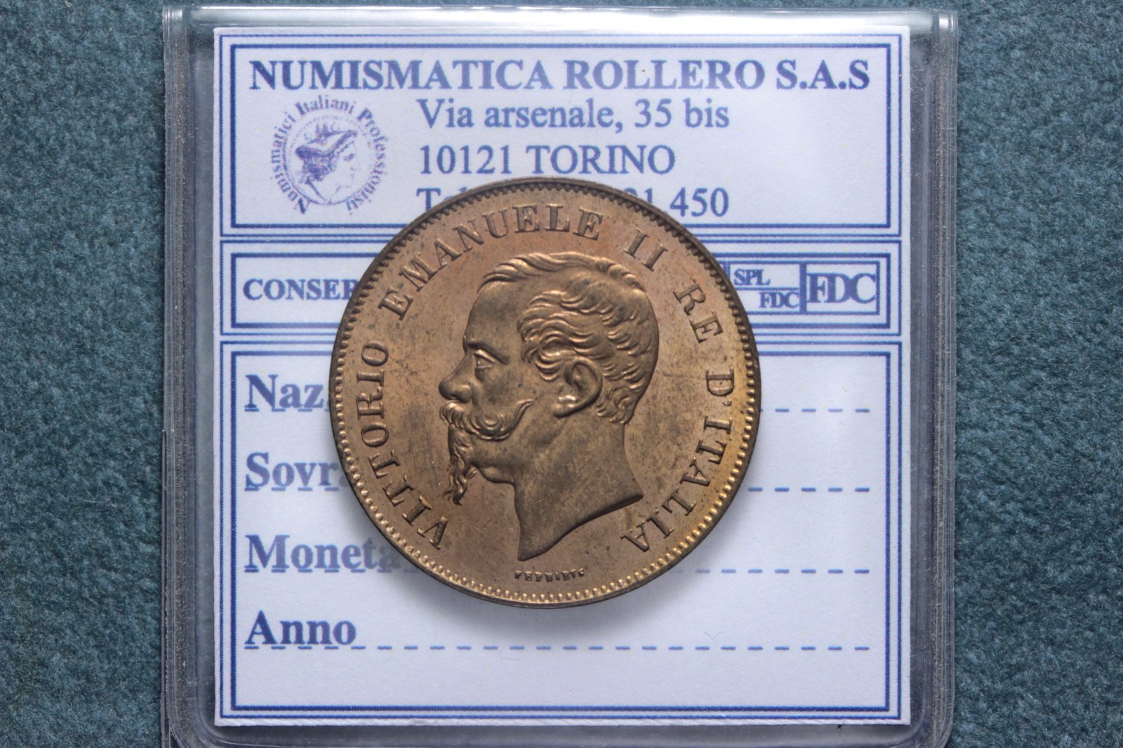 VITTORIO EMANUELE II 5 CENTESIMI 1861 MILANO FDC