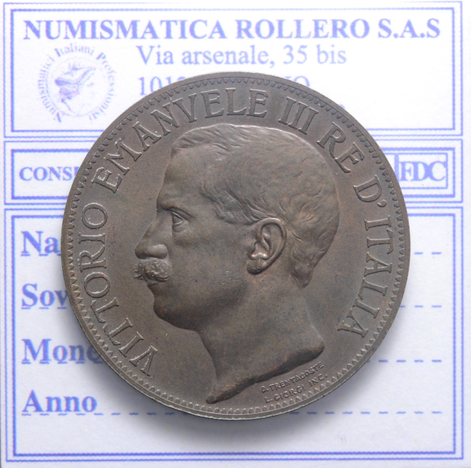VITTORIO EMANUELE III 10 CENTESIMI 1911 ROMA CINQUANTENARIO SPL+ LT4