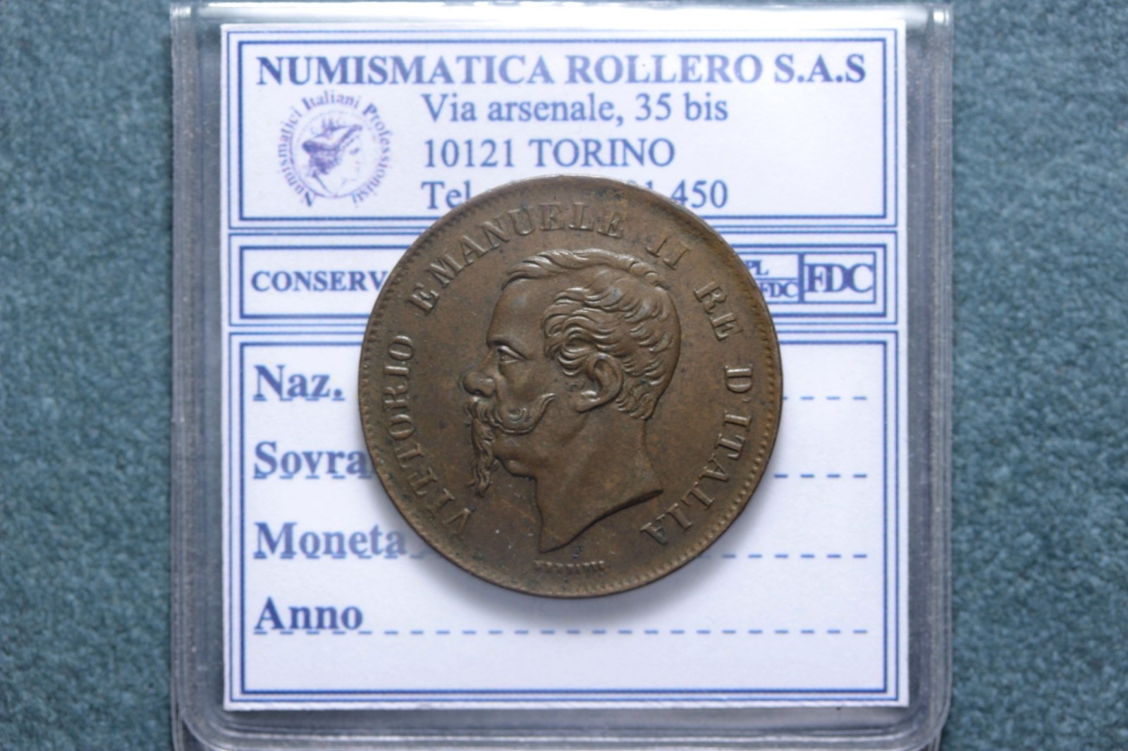VITTORIO EMANUELE II 5 CENTESIMI 1862 NAPOLI SPL
