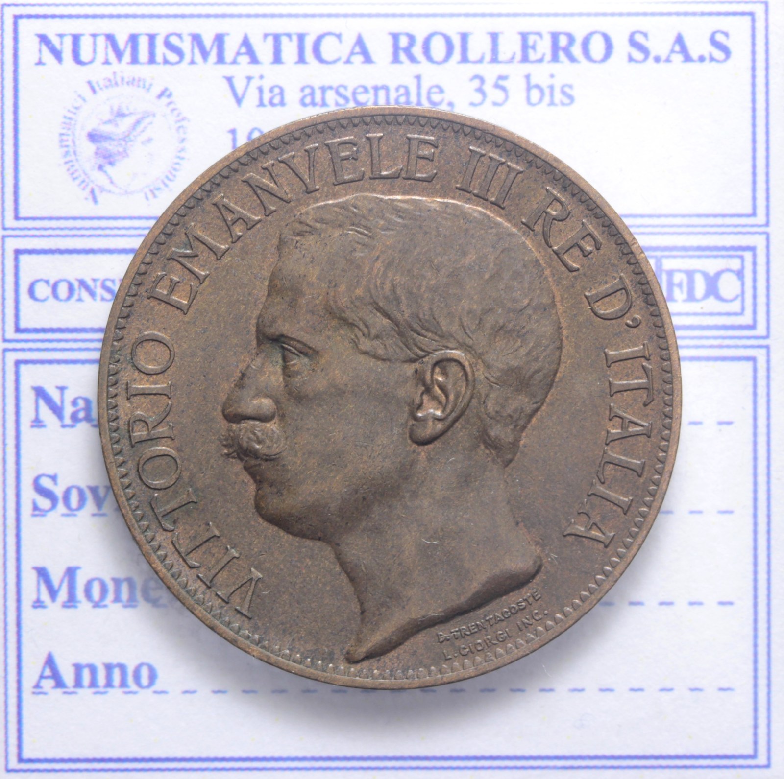 VITTORIO EMANUELE III 10 CENTESIMI 1911 ROMA CINQUANTENARIO SPL/FDC LT7