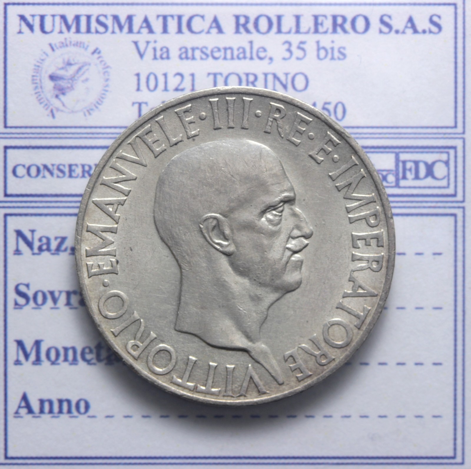 VITTORIO EMANUELE III 10 LIRE 1936 XIV IMPERO SPL