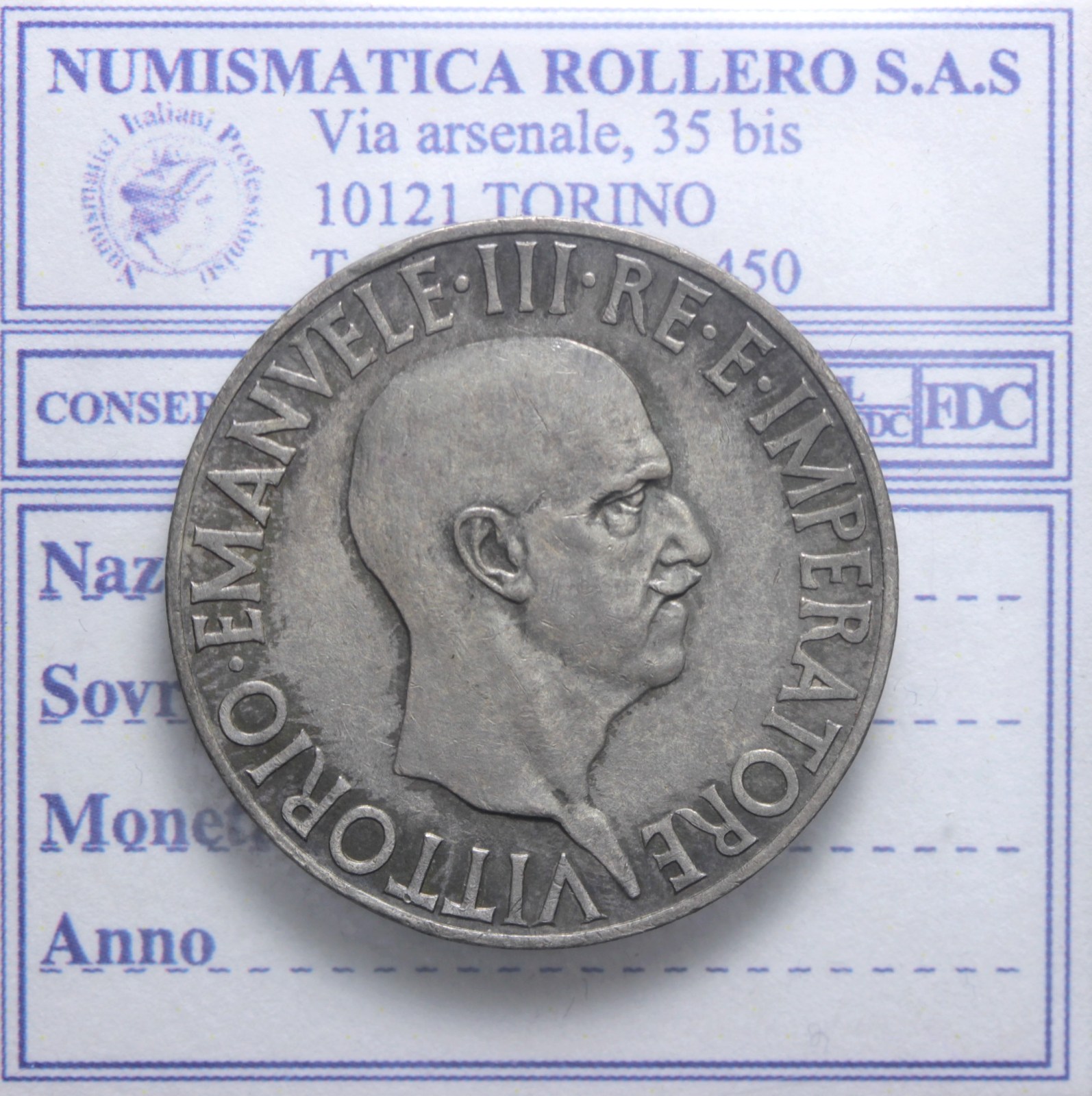 VITTORIO EMANUELE III 10 LIRE 1936 XIV IMPERO SPL