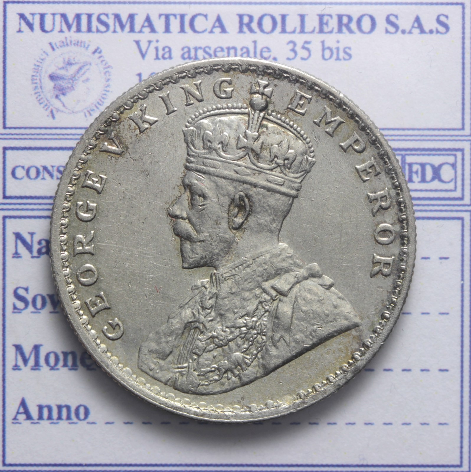 INDIA BRITANNICA GIORGIO V 1910-1936 RUPIA 1918 CALCUTTA Q.SPL/SPL