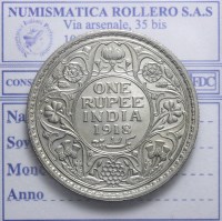 INDIA BRITANNICA GIORGIO V 1910-1936 RUPIA 1918 CALCUTTA Q.SPL/SPL