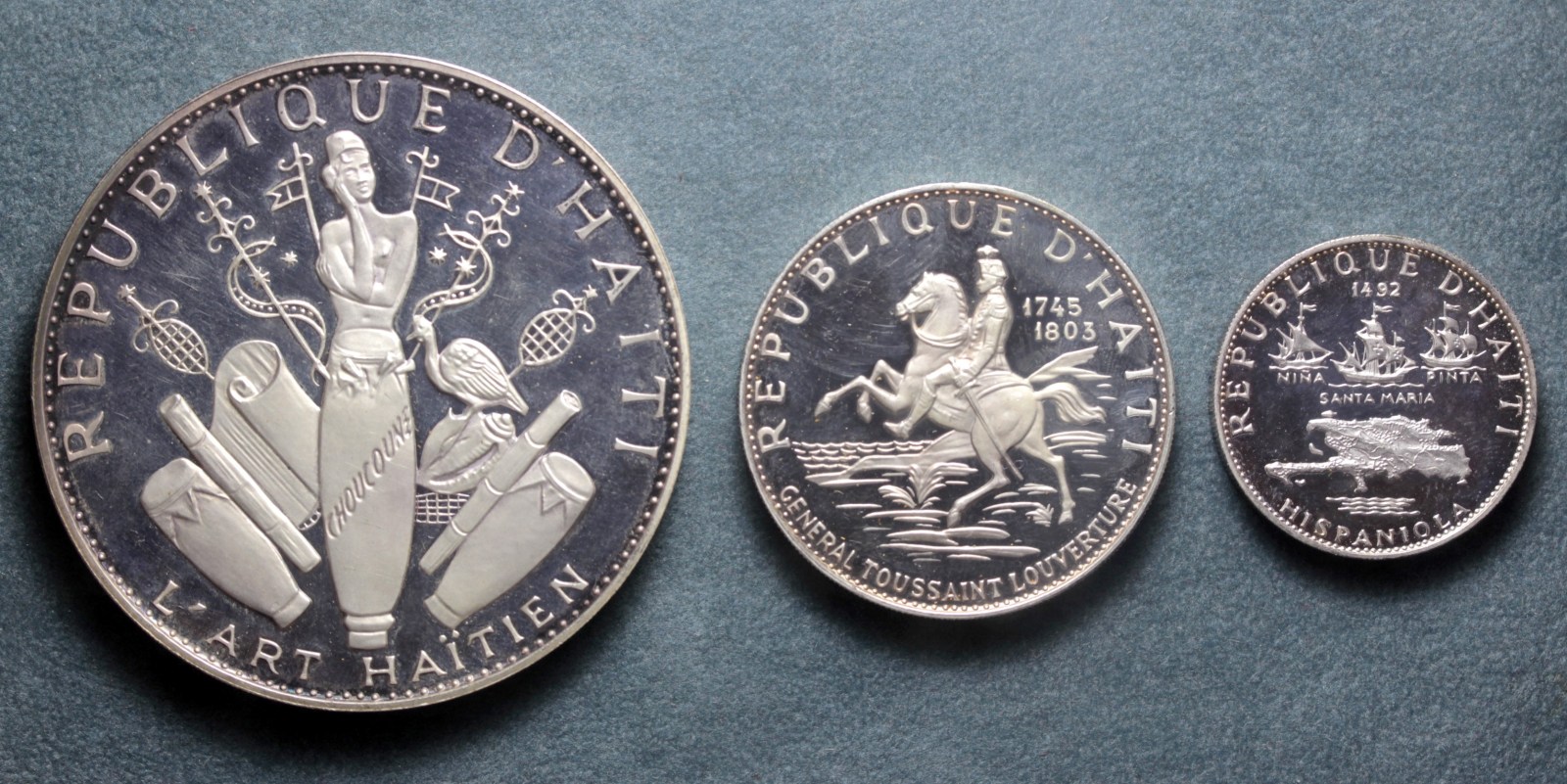 HAITI 25 10 5 GOURDES 1968 PROOF