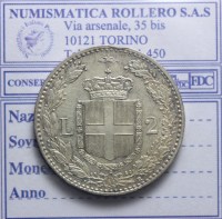 SAVOIA UMBERTO I 2 LIRE 1897 ROMA SPL
