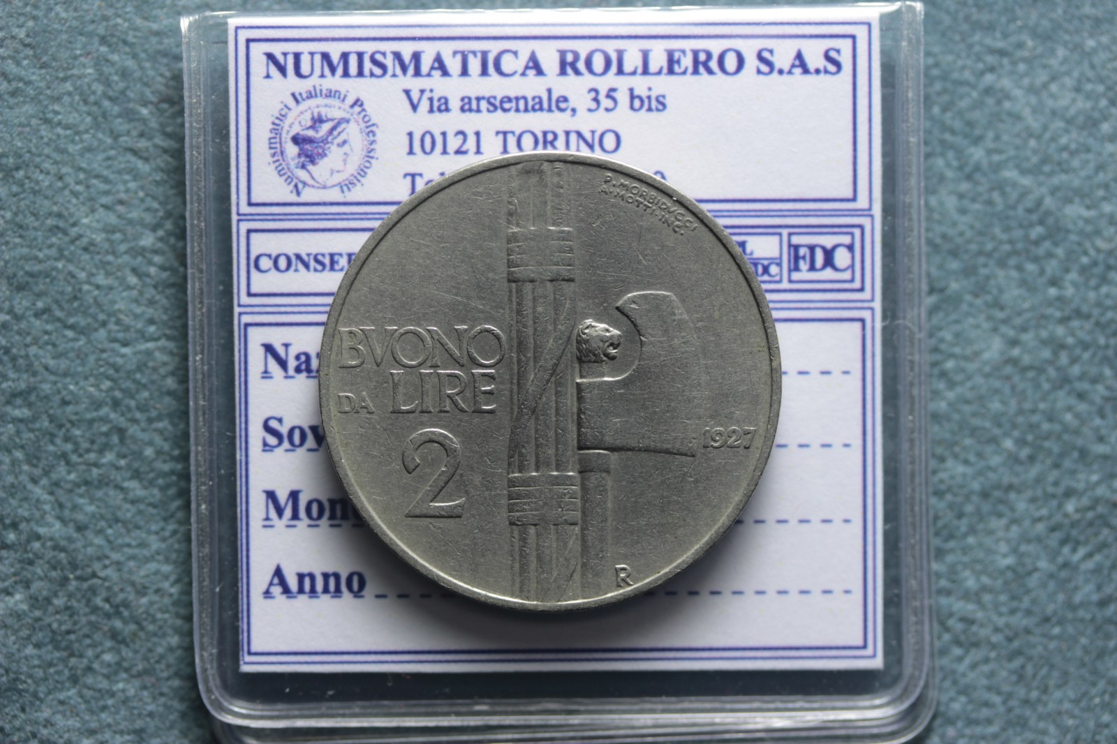 VITTORIO EMANUELE III BUONO DA 2 LIRE 1927 BB