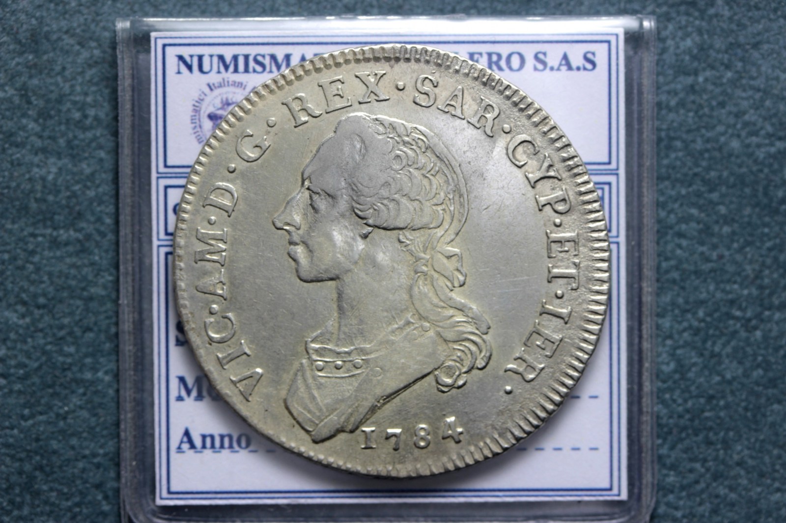 VITTORIO AMEDEO III MEZZO SCUDO DA 3 LIRE 1784 TORINO BB++/SPL R3 RARISSIMA