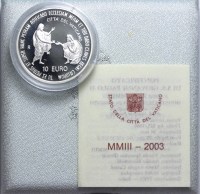 VATICANO GIOVANNI PAOLO II 5+10 EURO 2003 PROOF SCATOLA E GARANZIA